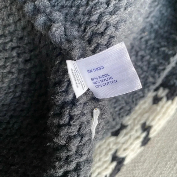 Vintage Gap Wool Sweater Men’s Large Hand Knit Talon Zipper Zip Up - Picture 5 of 9